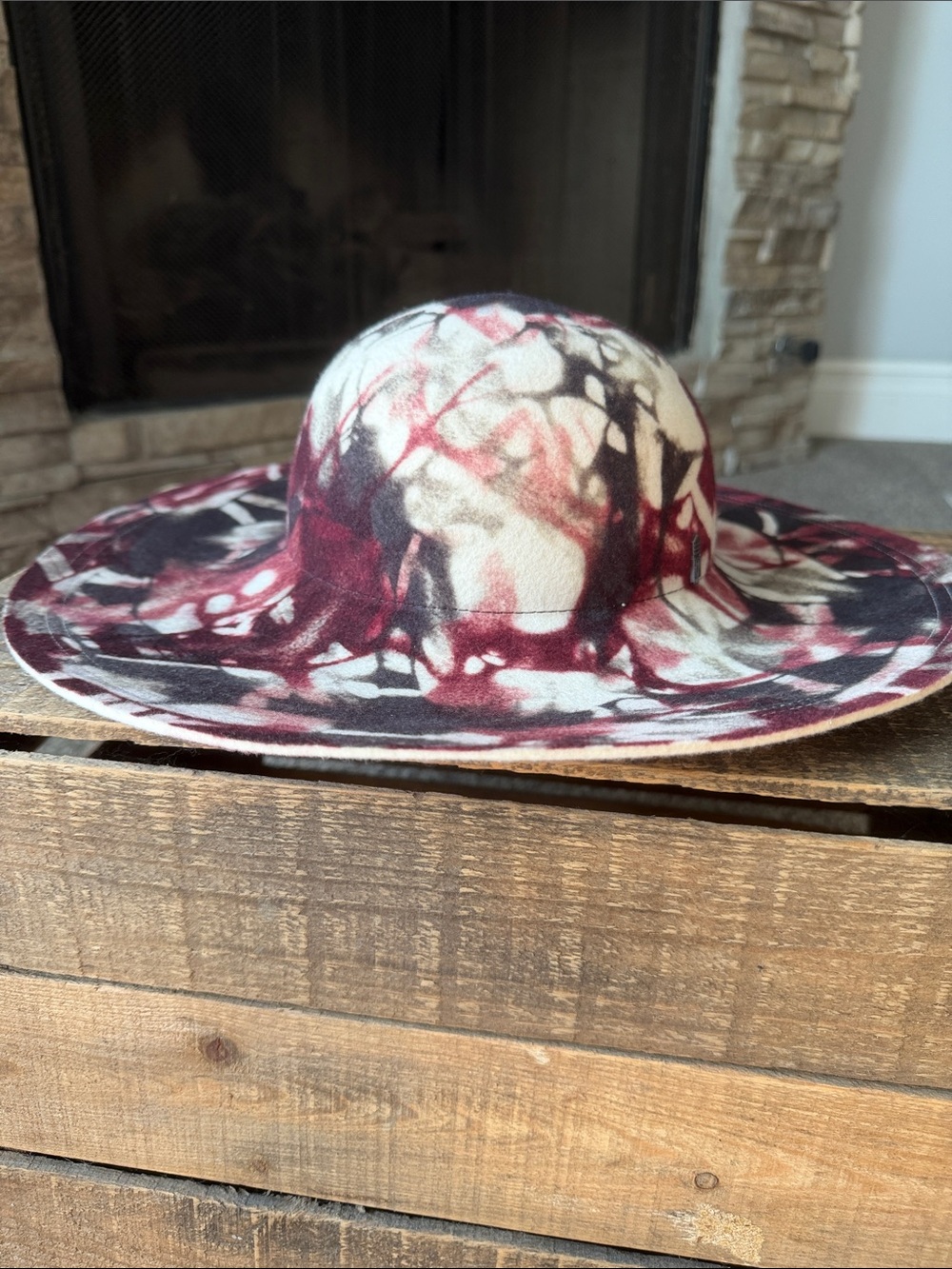 Brooklyn Hat Co Wool Boho Multi Colored Floppy Wide Brim Hat Size Medium